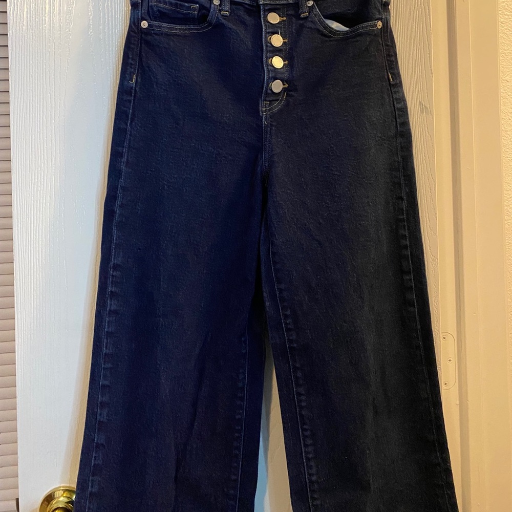 High rise wide led jeans